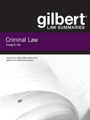 cover image of Gilbert Law Summaries on Criminal Law, 18th